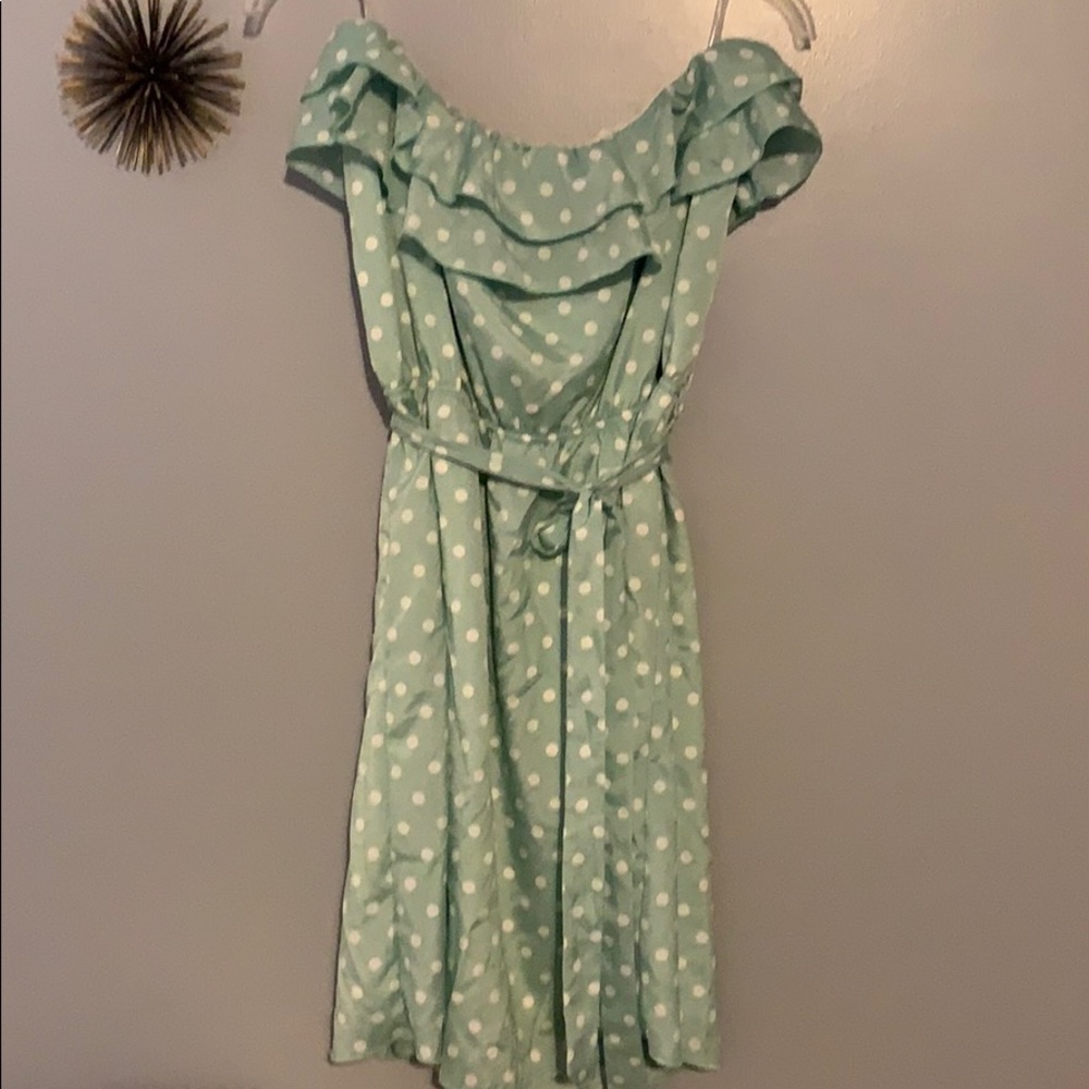 Strapless mint polka dot dress, size XXL